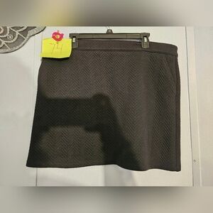 The Loft Black Business Office Skirt Size 14 Chevron Knit With Pockets